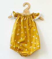 Mustard Bunny Romper - Ready to ship